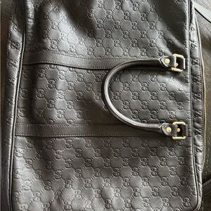 Gucci Black Embossed Duffel Bag